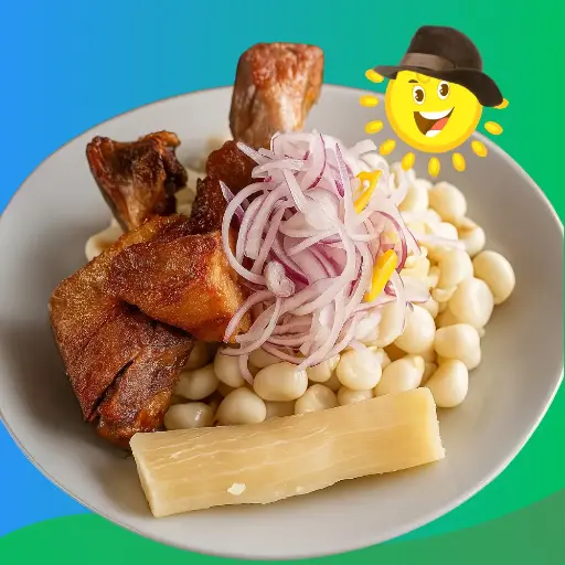 CHICHARRÓN DE CERDO CON MOTE